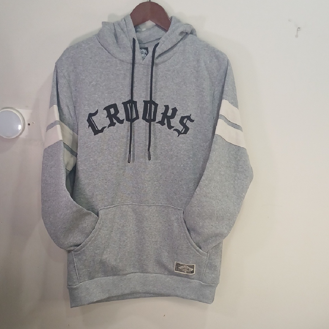 Crooks & Castles Gray Hoodie With Black Accents
